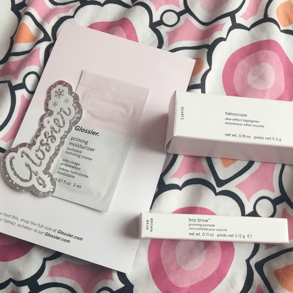 glossier boy brow and haloscope duo
